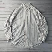 Brooks Brothers　ブルックスブラザーズ　ストライプシャツ　刺繍ロゴ　ボタンダウン　長袖シャツ　パープル  古着
