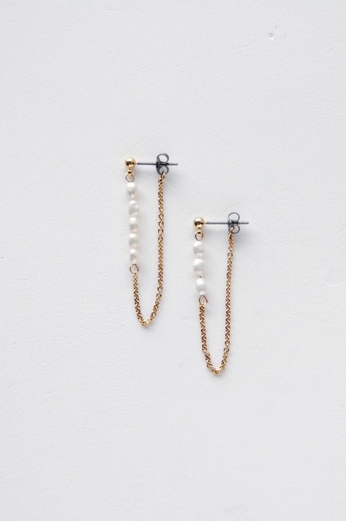 Freshwater Pearl String Linked Earrings