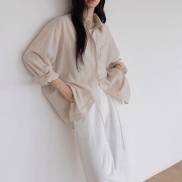 オーバーサイズテンセルシアーシャツ 4color [am03759]