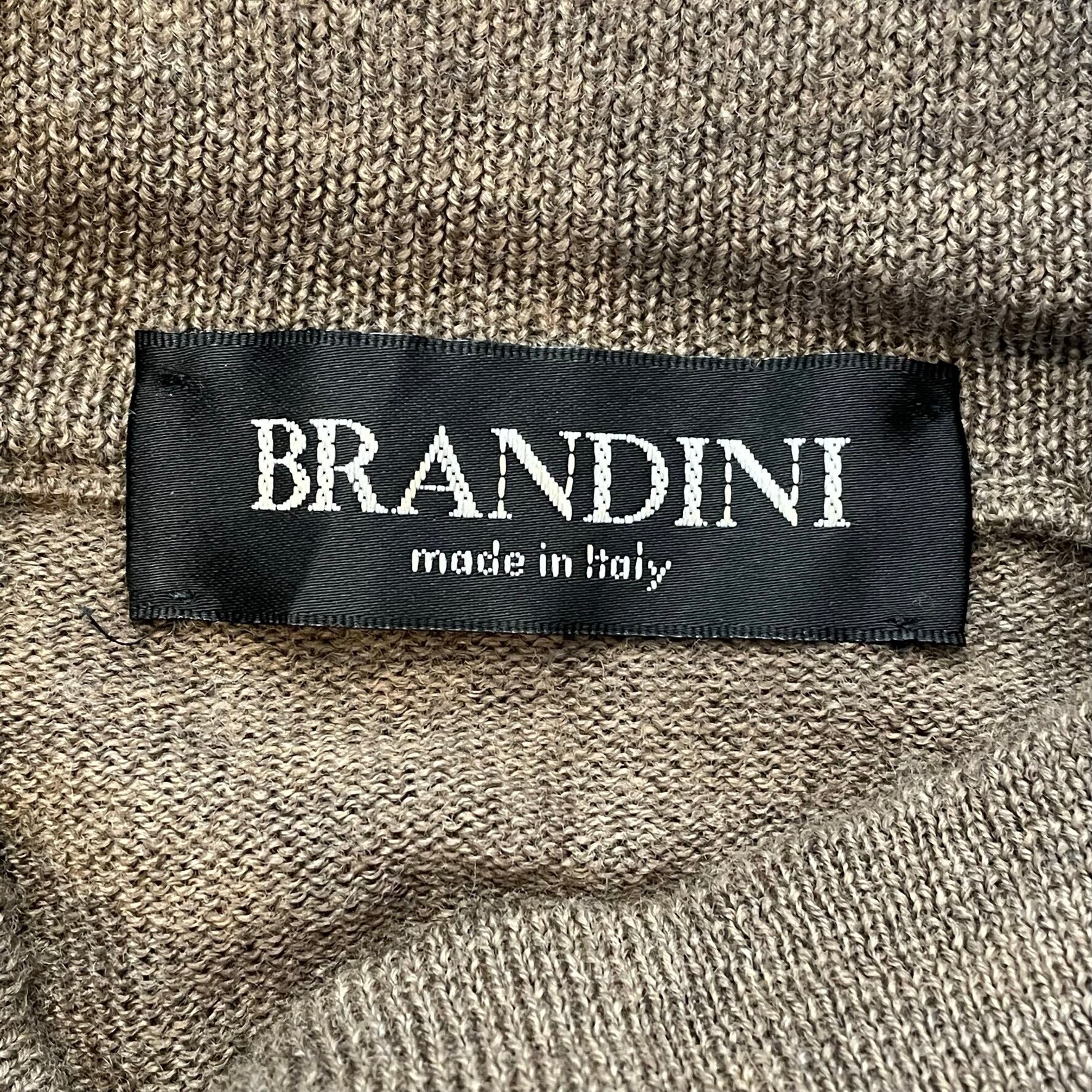BRANDINI】イタリア製 モックネック ニット セーター メリノウール XXL