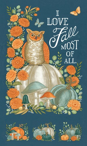 USAコットンパネル　 I Love Fall Most of All  / ハーベストナイト