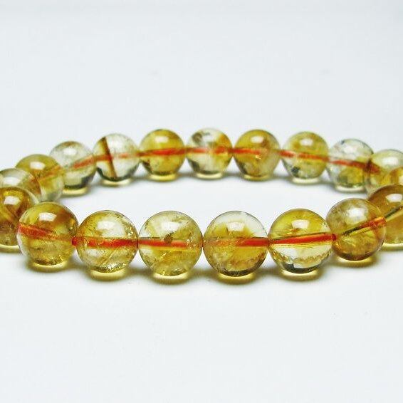 シトリンクォーツ ブレスレット 虹入り 10mm シトリン ブレス 一点物 メール便可 [M便 1/10] 111-46225