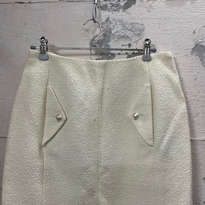CHANEL ココマーク シルク混 ボタンデザイン スカート ラップスカート