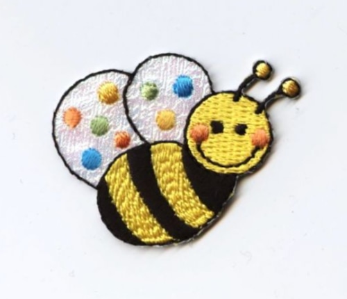 アイロンワッペン：Colorful Bumble Bee カラフルなはちさん
