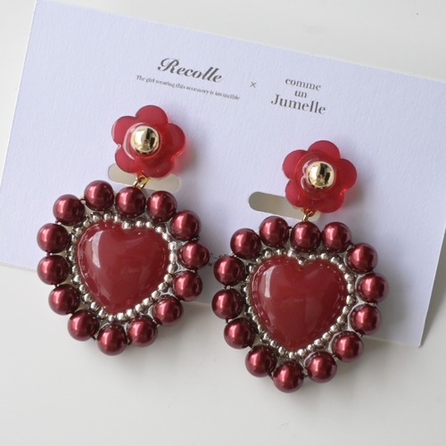 【Recolle × Jumelle】candy daisy heart ＊ red