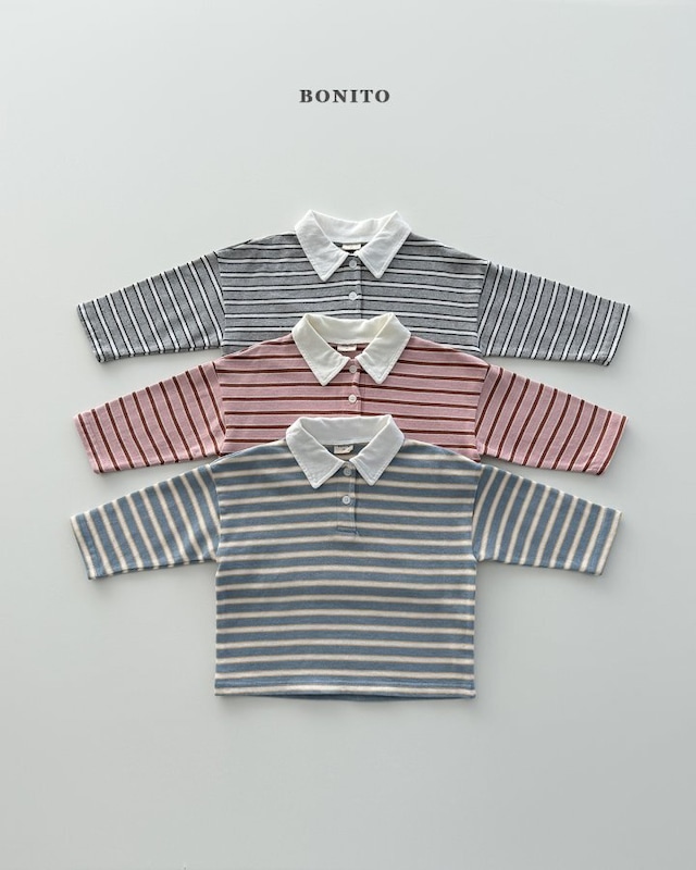 【取寄】bonito|tommy stripe collar tee|トミーボーダーカラーT|12M-JM|kids&jr|26 spring