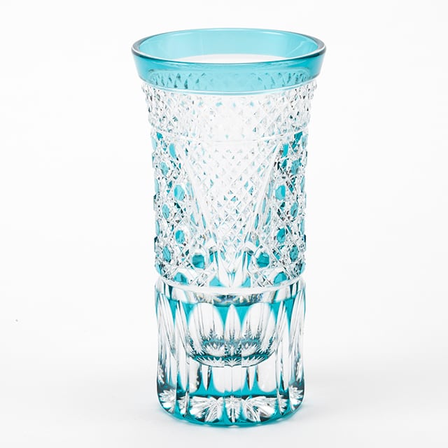 江戸切子ベアセット クリスタルビール (エメラルドグリーン