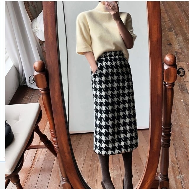 大人カジュアル レディース 春服 グレンチェック タイト