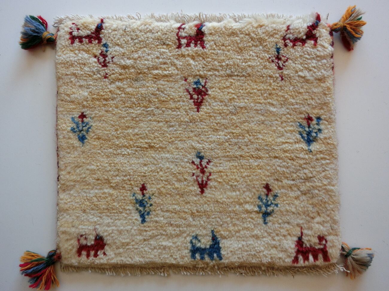 ペルシャ産 手織りギャッベ【座布団サイズ】G81