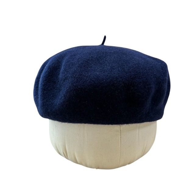 古着 カシラ CA4LA ベレー帽 クリーニング済み ネイビー ウール 男女兼用