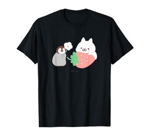 【在庫処分】ねこぺん日和 ねこくんぺんちゃんといちご Tシャツ