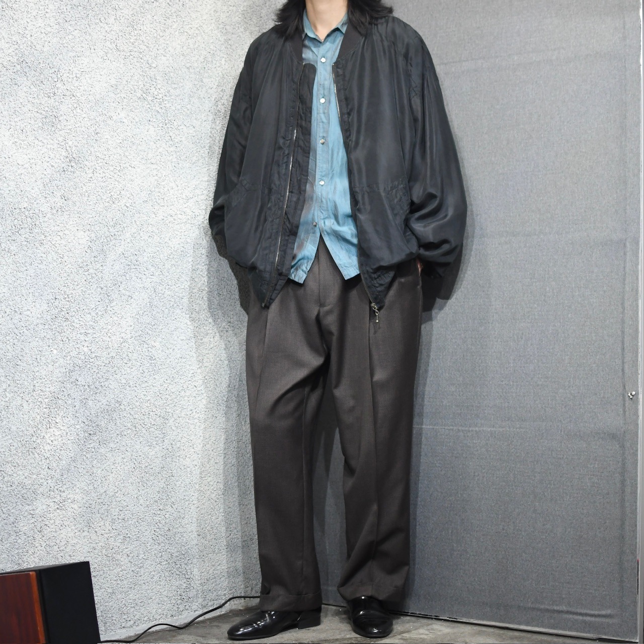 black silk blouson