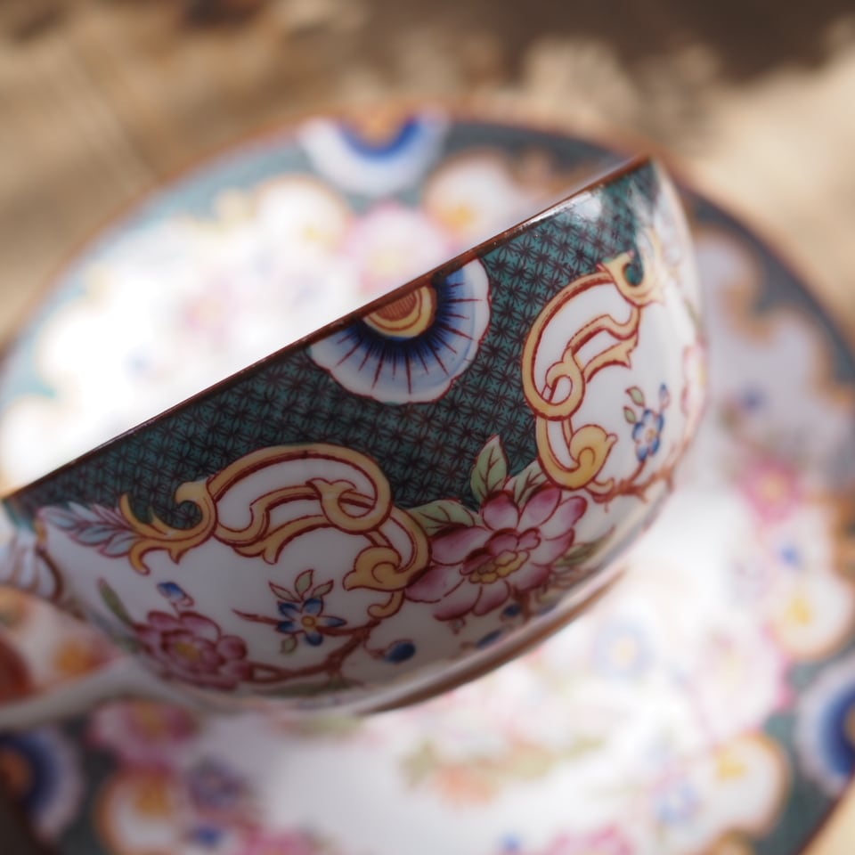 希少フランスアンティーク サルグミンヌ ミントン215 カップ＆ソーサー