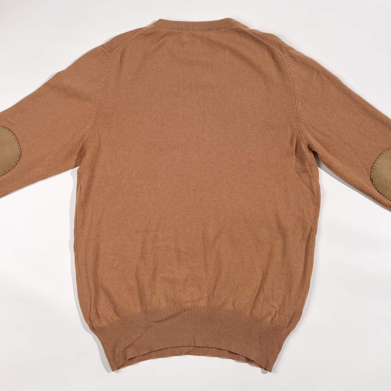 カシミヤ100% SnowLotus スノーロータス エルボーパッチ ニット セーター 42/ベージュ レディース