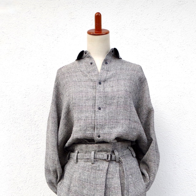 SIWALY  Raglan Sleeve Check Shirt