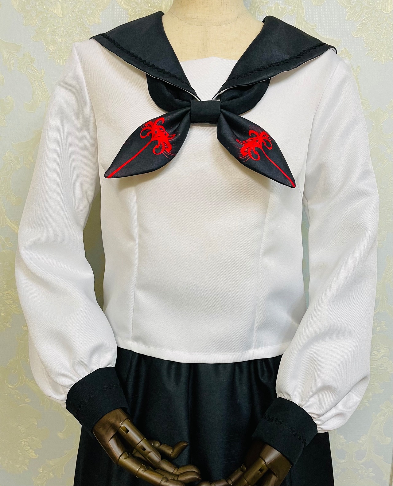 彼岸花カラーセーラーシャツ(白）受注生産品