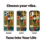 受注生産 iPhoneケース 大きな目と花のサイケ民芸柄｜シンボルモチーフ PSYF011D