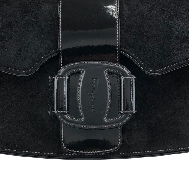 Salvatore Ferragamo サルヴァトーレ フェラガモ ショルダーバッグ ブラック ガンチーニ スウェード ワンショルダーバッグ vintage ヴィンテージ オールド p6iss8