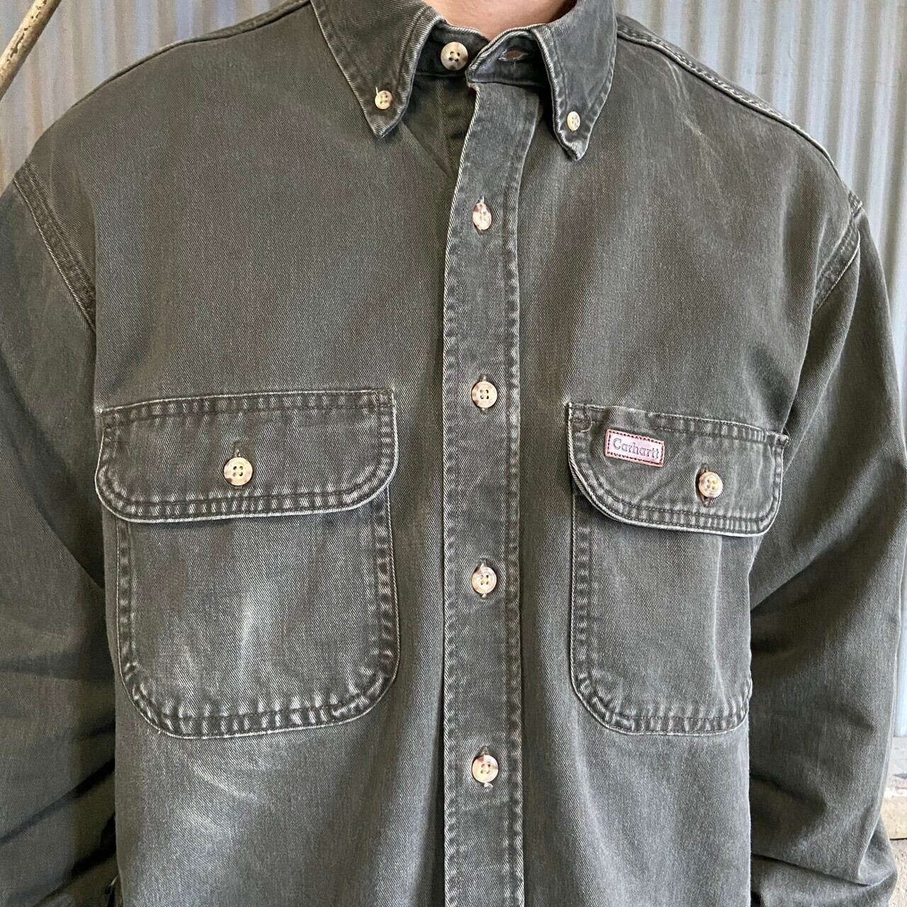 Carhartt カーハート 長袖 コットン ボタンダウンシャツ メンズM 古着