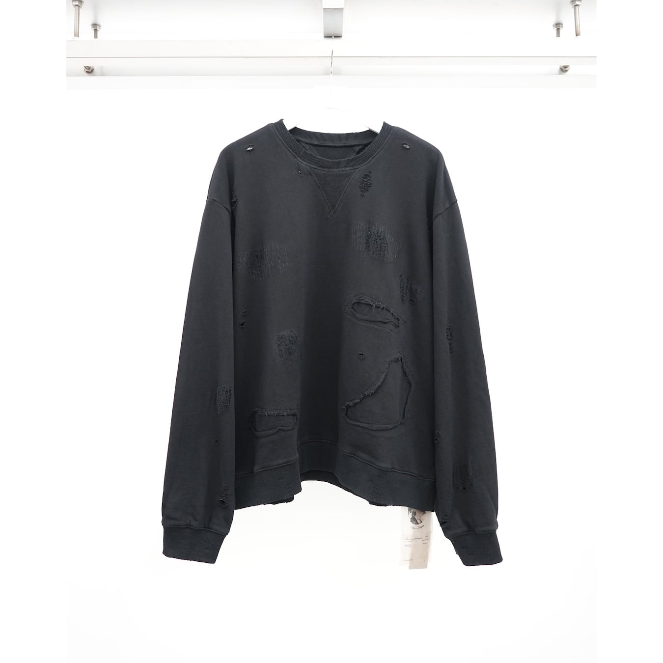 Professor.E / ニット・セーター(薄手)/50/コットン/BLK/24FW-DESTROYED KNIT Professor.E◇ニット・セーター(薄手)/50/コットン/BLK/24FW-DESTROYED