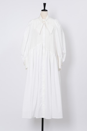 Bumpy Ribbon Tail Dress WHITE