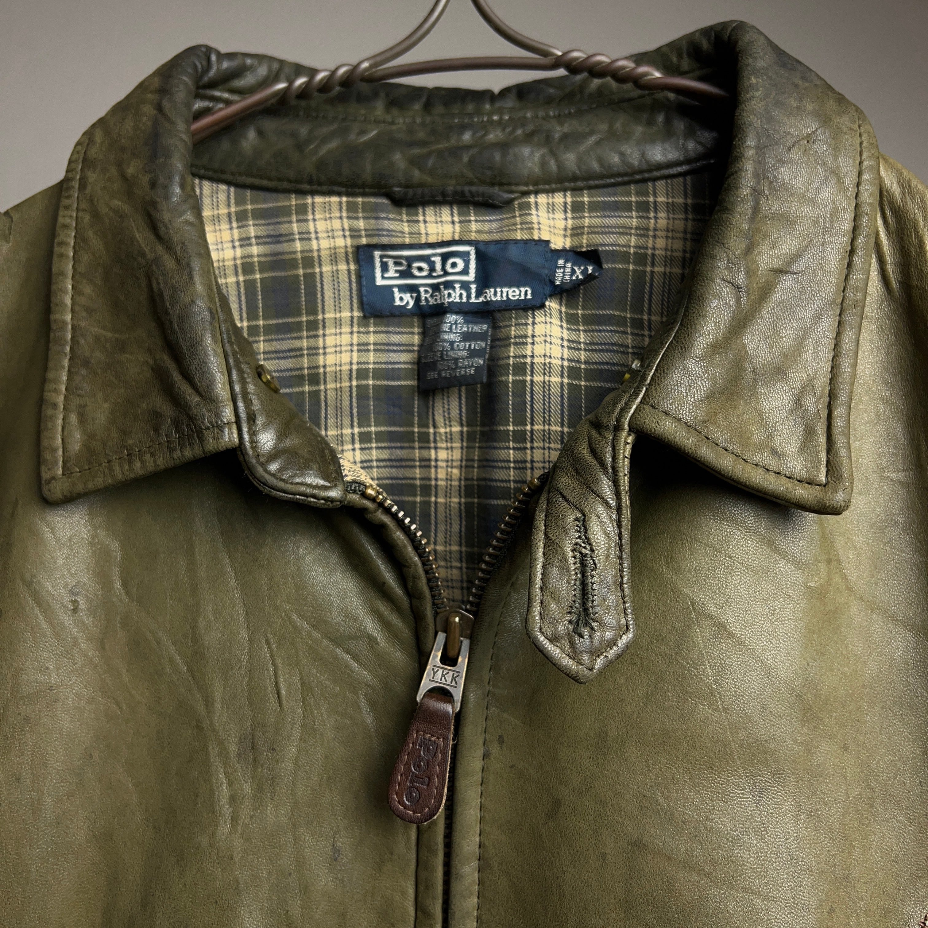 90's~ “Polo by Ralph Lauren” Swingtop Leather Jacket SIZE XL 90 