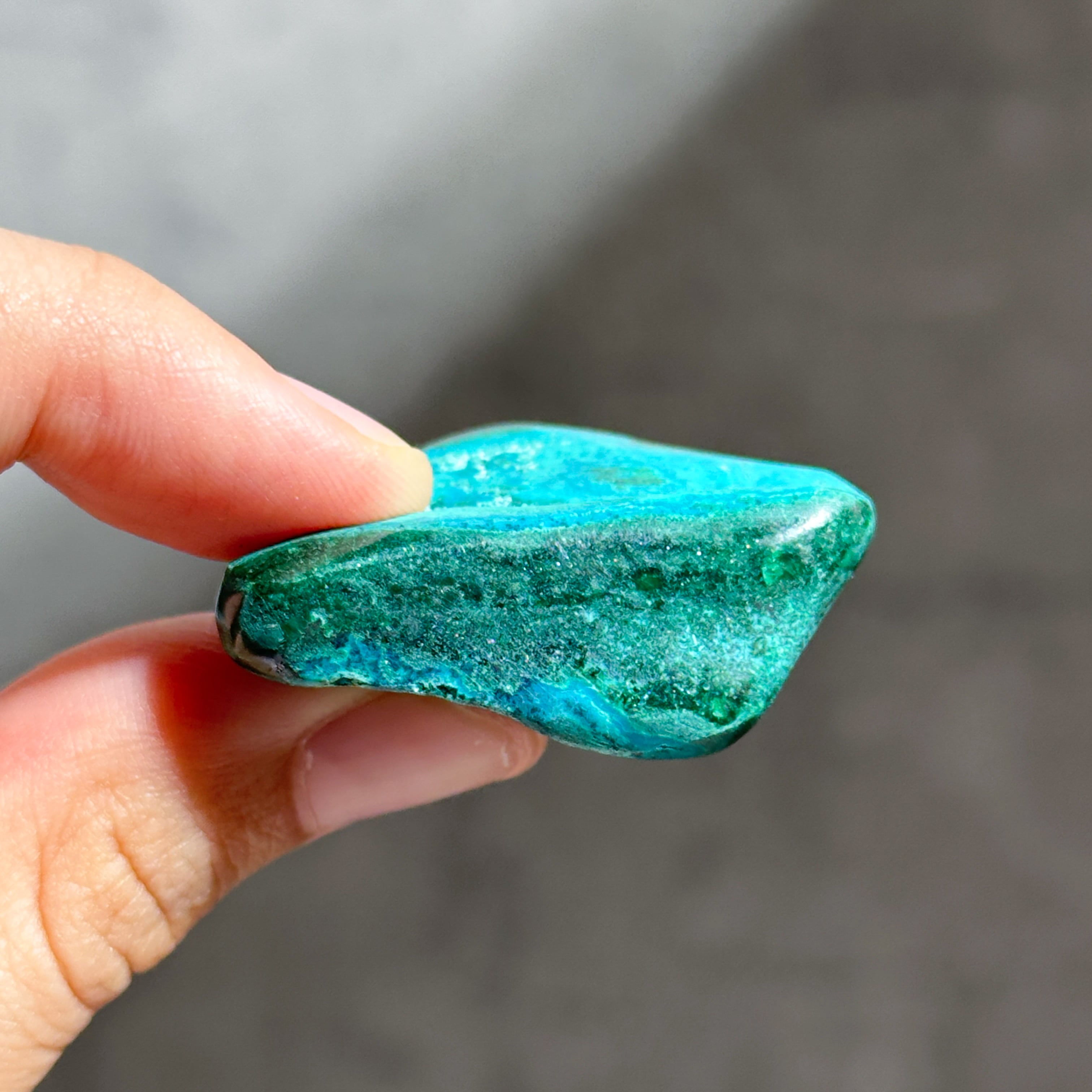 マラカイト with クリソコラ（マラコラ） タンブル41◇ Malachite with