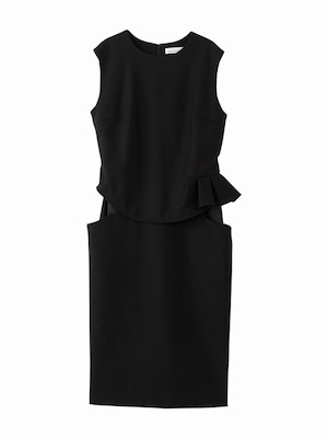 Frill dress / black × black  / W15DR06 
