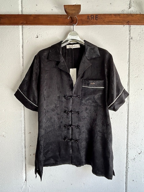 tanakadaisuke   Wild bloom beads embroidery open collar shirt