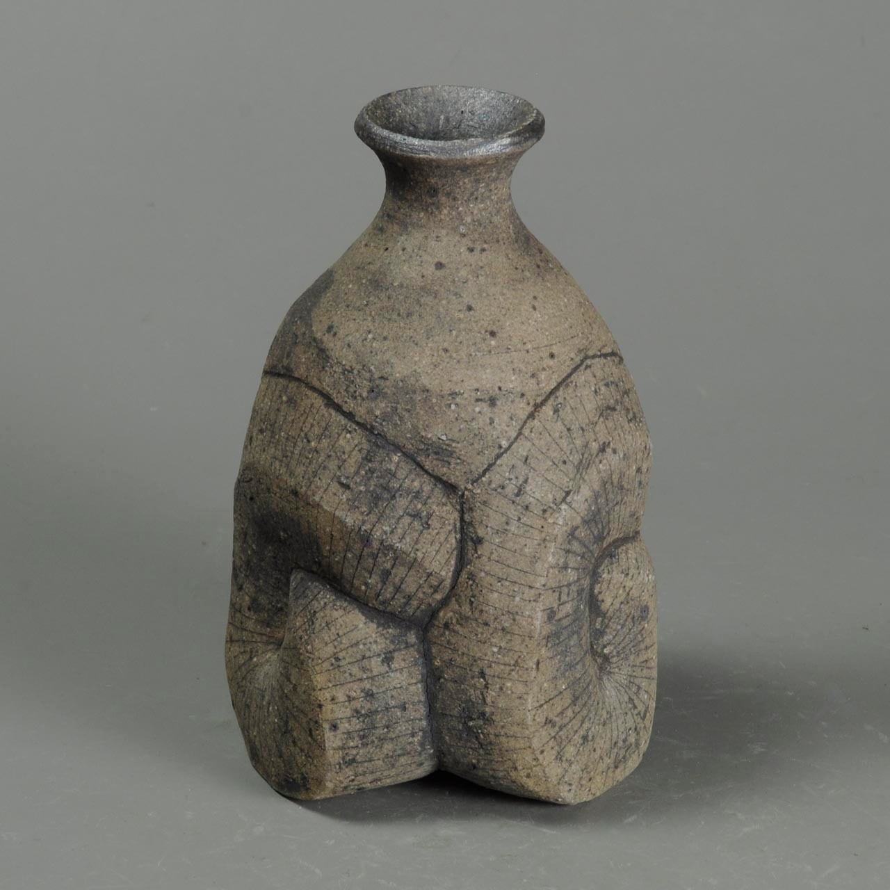 炻器 象嵌徳利 焼き締め Sake bottle 8-4 | 陶芸家 竹内真吾