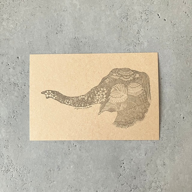 『あなたを呼ぶゾウ』の活版印刷ポストカード