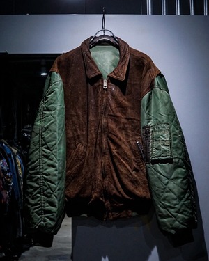 【add (C) vintage】“Massimo Goli” Reversible Suede Leather Switching Flight Type Jacket