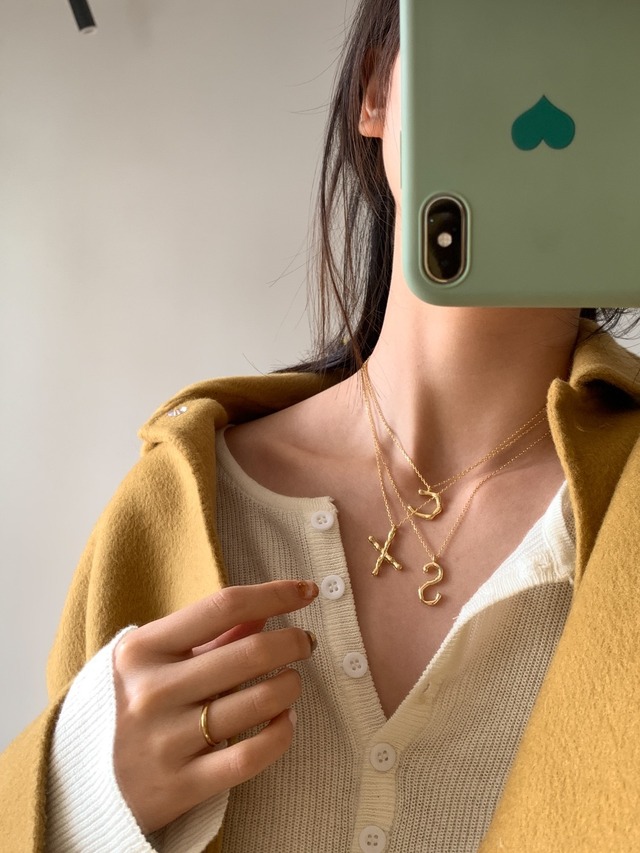 S925(18kgp) alphabet necklace (N65)