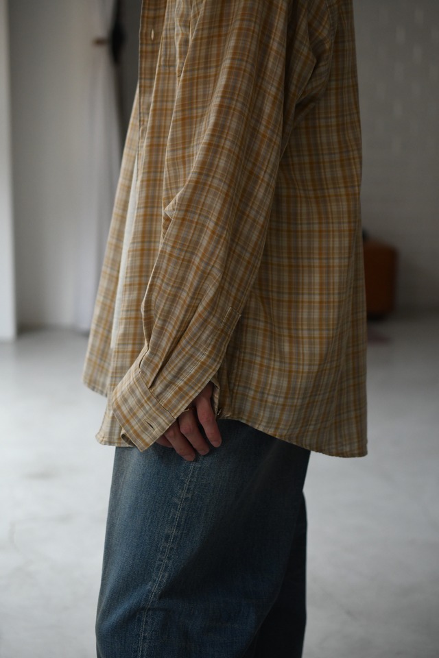 awasa /Regular colour double gaze shirt (Beige check)