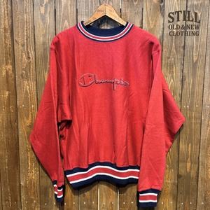 1990's  CHAMPION REVERSE WEAVE RED RIB LINE  NON-WASH  【サイズ表記 M】1990年代  水通し無し チャンピオン リバースウィーヴ レッド ボディ リブライン トリコタグ 【着画有り】