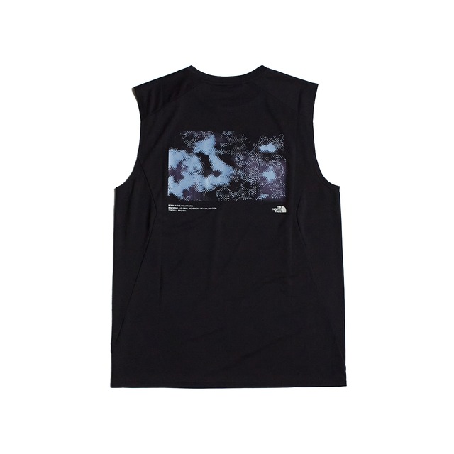 THE NORTH FACE（ザ・ノース・フェイス）M S/L GTD Melange Graphic Crew（スリーブレスGTDメランジグラフィッククルー）-ブラック(K)　メンズランニングTシャツ