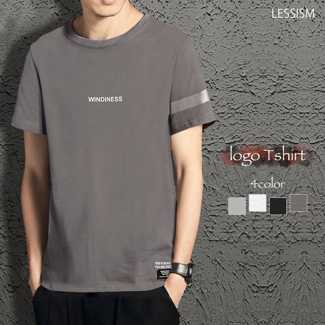 送料無料 ロゴラインTシャツ メンズ Tシャツ litm-55