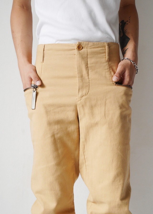 DIRK BIKKEMBERGS zip gimmick tapered cotton pants