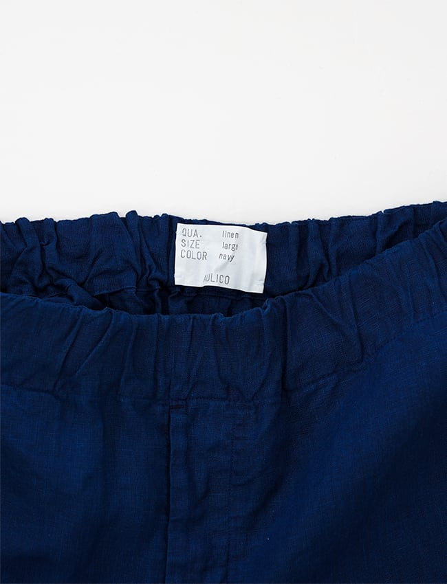 aulico : LINEN SHORT PANTS / NAVY | aulico