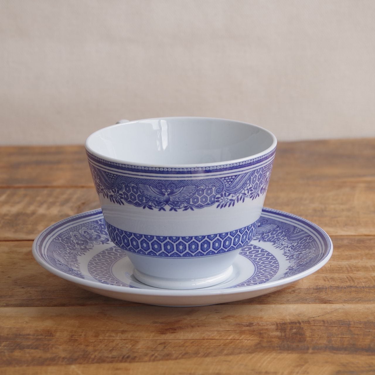 スポード ヘリテージ グレー ブルー コーヒーカップ＆ソーサー 鳥 ワシ