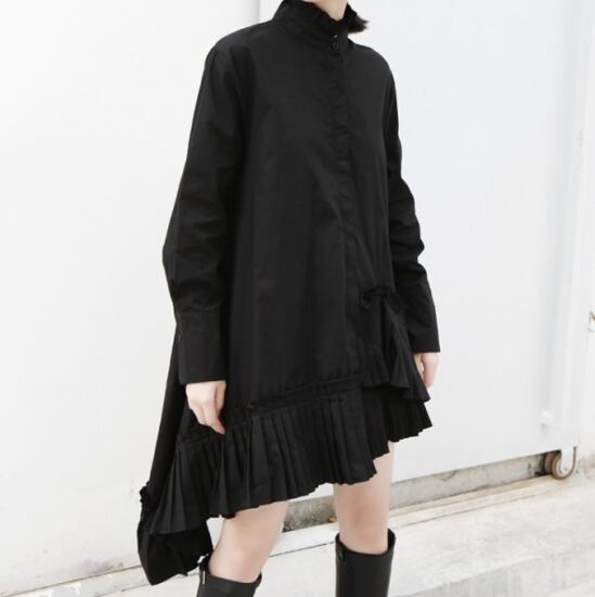 シャツワンピース ミニワンピース 長袖 ミニ ショートワンピース