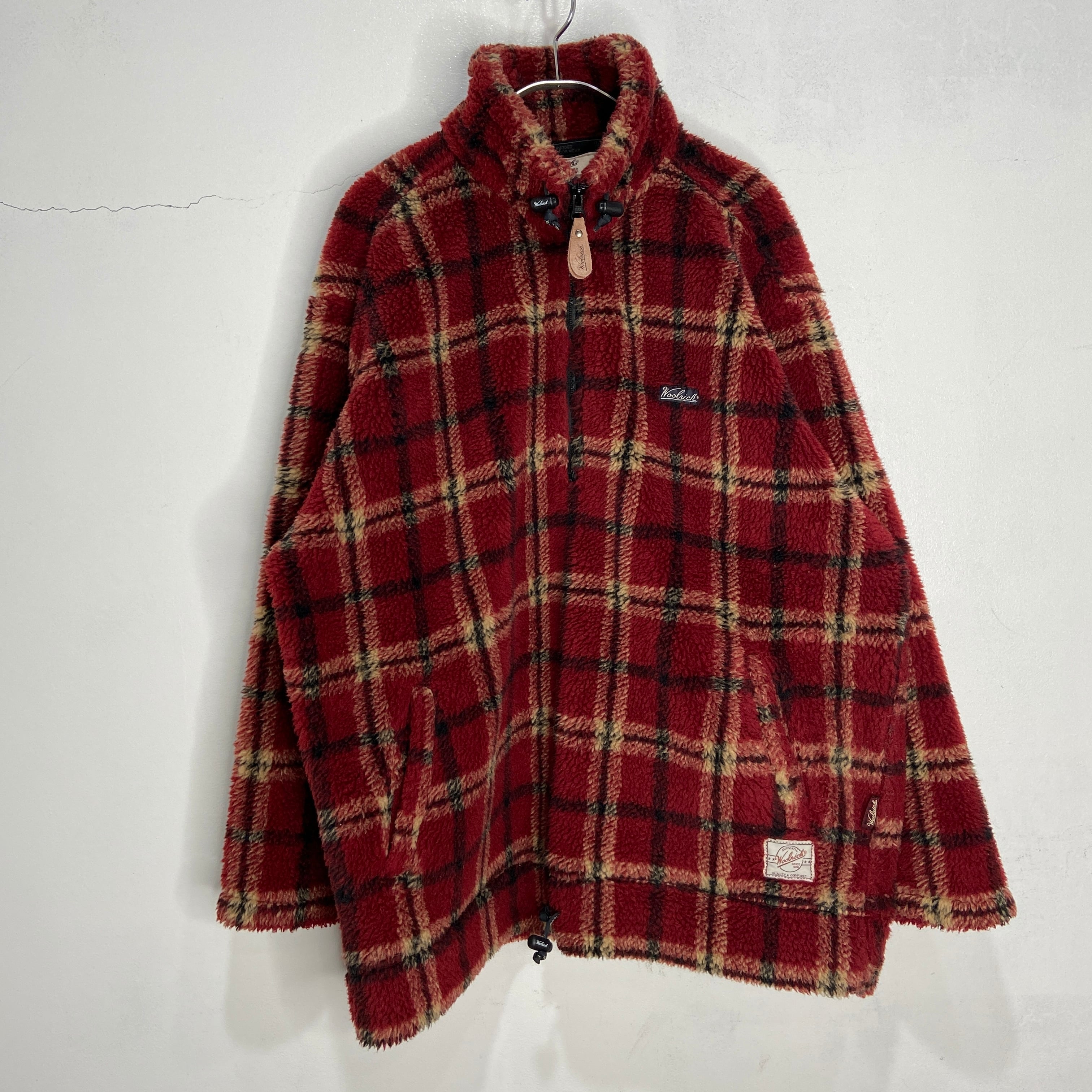 Woolrich ウールリッチ チェック柄ハーフジップボアフリース M | 古着屋 Uan powered by BASE