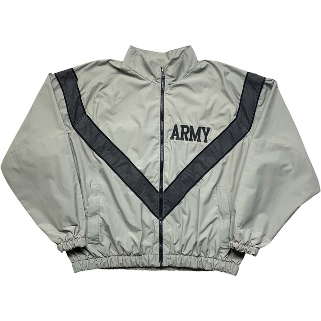 《L SHORT》  U.S.ARMY アメリカ陸軍 トレーニングジャケット ナイロンジャケット ミリタリー グレー no.9244