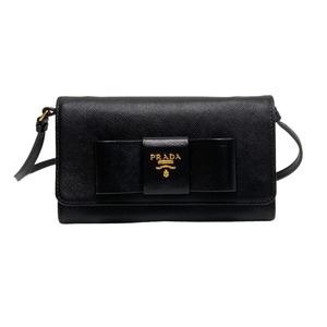 PRADA プラダ レザーショルダーウォレット ブラック 8469-202209