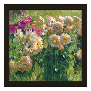 [額縁付き] Dahlias（ダリア） カール・モル アートポスター 223×223mm 天然木 ポスターフレーム 木製 絵画 名画 日本製 APFS118