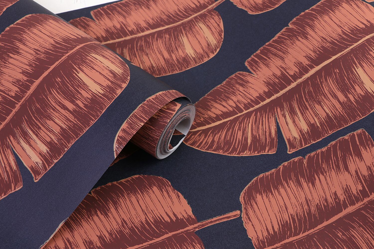 【特急取り寄せ】ブラック×ブラウン系リーフ柄　バナナリーフ FL1-778403MT