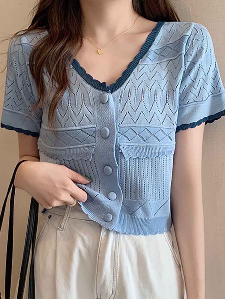 【ざっくりニット編みが可愛い♡】CHANEL スカート 368efec3da2b40dd3db30d54c013b4