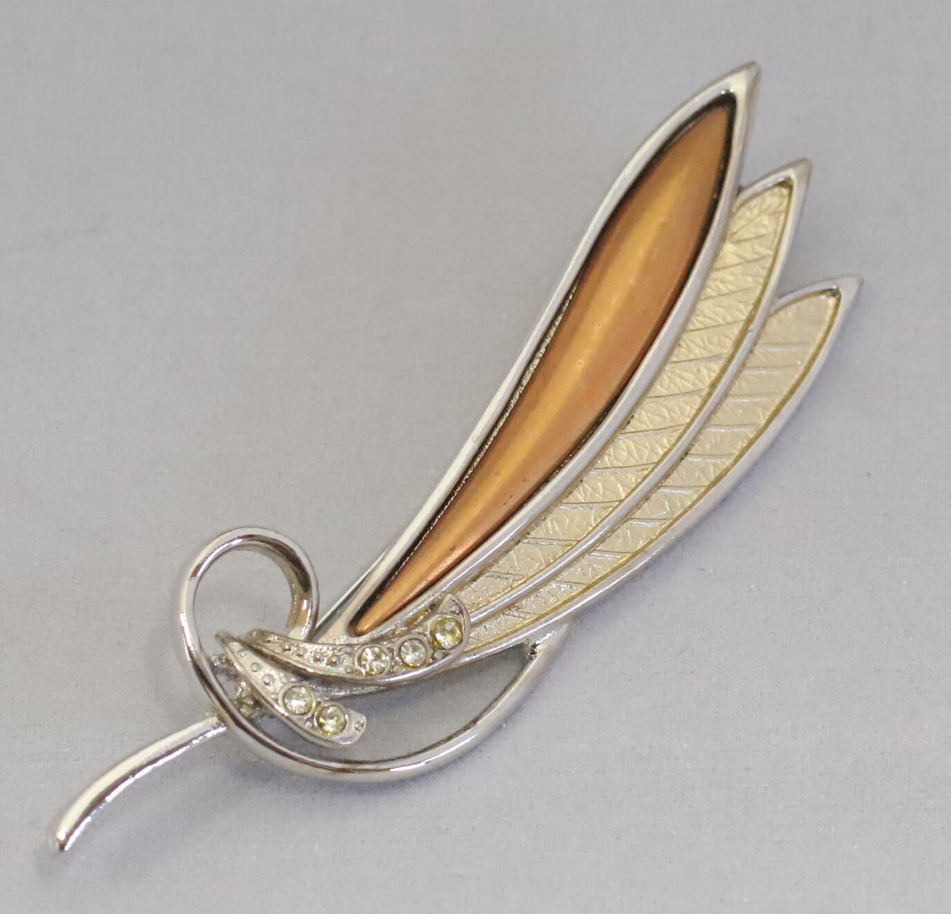 ブローチ（細長の葉、細長の葉3枚） 管理番号047 | 七宝焼 材料（山本