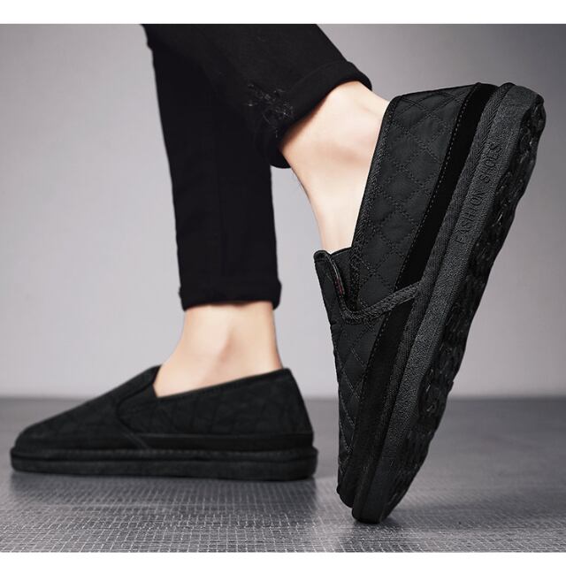 予約販売】スリッポン メンズ グレー/ベージュ/ブラック もこもこ