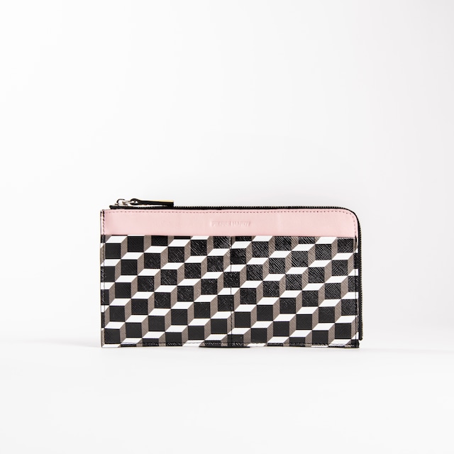 PIERRE HARDY　MAXI WALLET　BLACK WHITE PINK